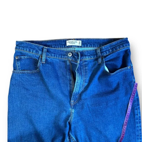 Abercrombie & Fitch Women's High Rise Jeans - Dark Blue - Picture 13 of 16
